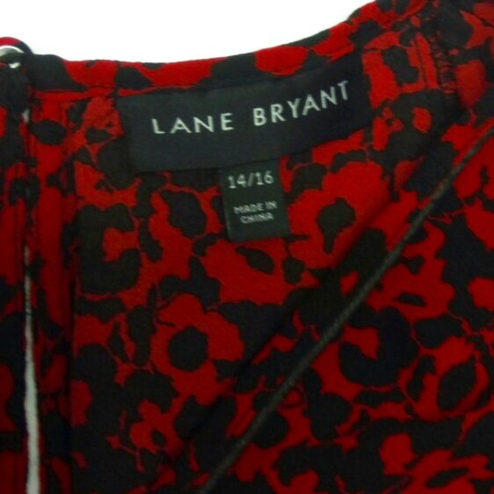 Lane Bryant Red & Black Top Size 14/16 - Picture 2 of 6
